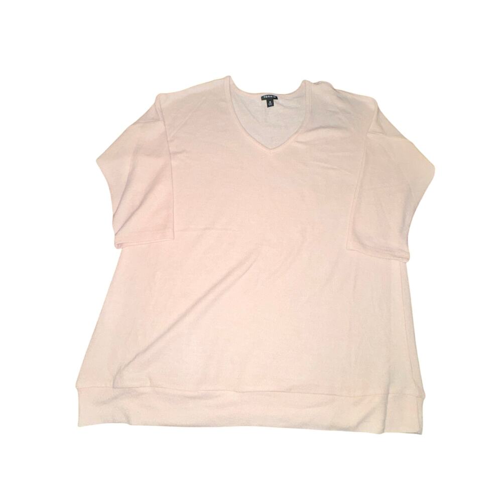 Torrid Hacci 3/4 Sleeve Dolman Sweater Women's Size L 0 Blush Pink V Neck Soft